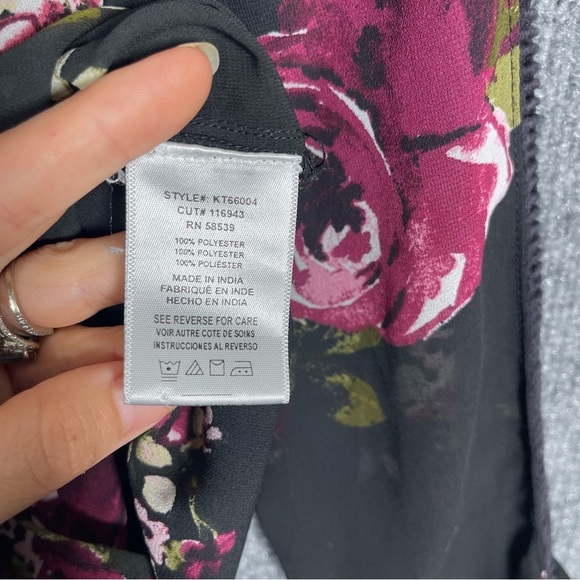 KUT From The Kloth Black Sheer Floral Button Down Long Sleeve 90s Y2K Small - Picture 9 of 10